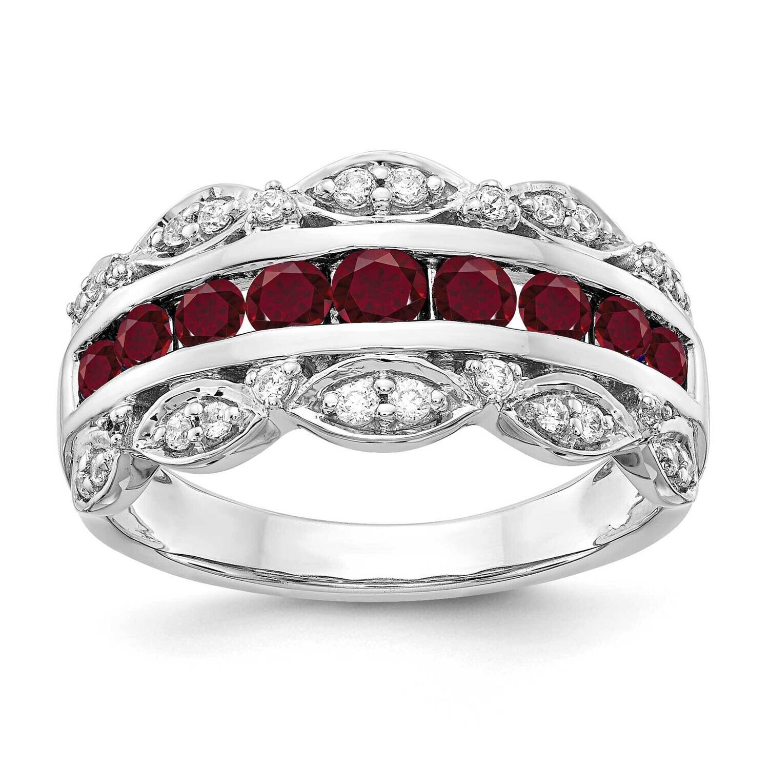 Diamond Created Ruby Fancy Ring 14k White Gold RM3846-CRU-020-WAA, MPN: RM3846-CRU-020-WAA, 8839579…