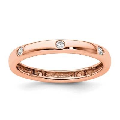 Polished Bezel-Set 1/10 Carat Diamond Complete Eternity Band 14k Rose Gold ET0008-010-5R4, MPN: ET0…