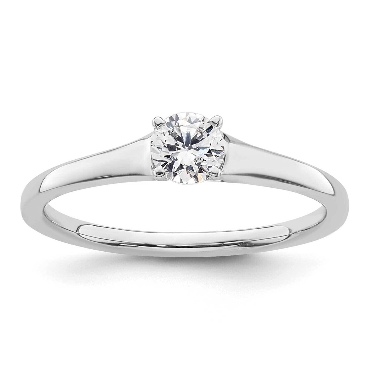 1/3 Carat 4.50 mm 4-Prong Round Solitaire Engagement Ring Mounting 14k White Gold RM1932E-033-CWAA,…