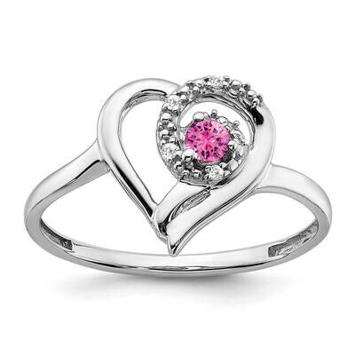 Created Pink Sapphire Diamond Heart Ring 14k White Gold RM7173-CPS-002-WA, MPN: RM7173-CPS-002-WA, …