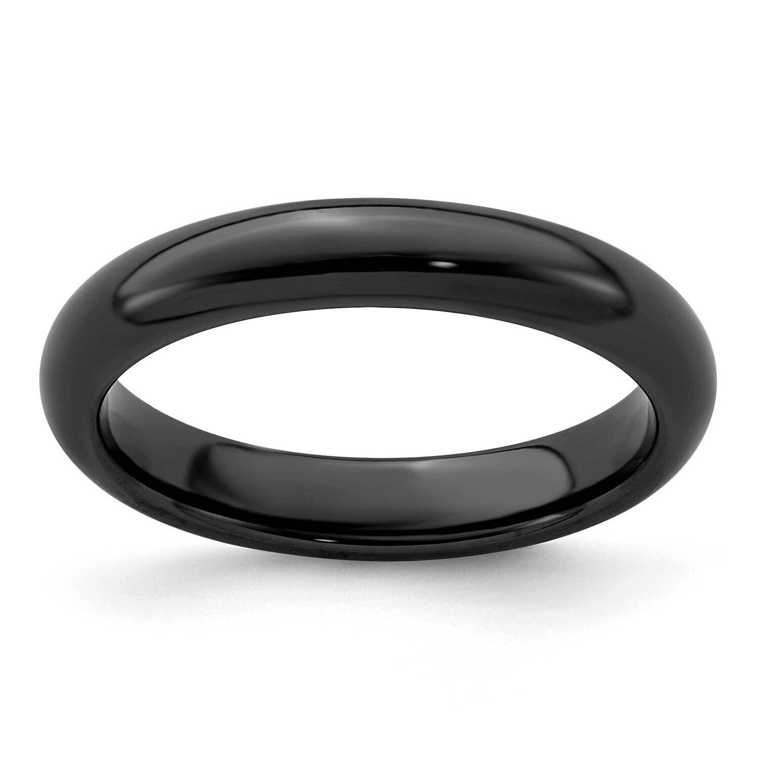 Edward Mirell Black Ti Polished Domed 4mm Band Titanium EMR123-4MM, MPN: EMR123-4MM,