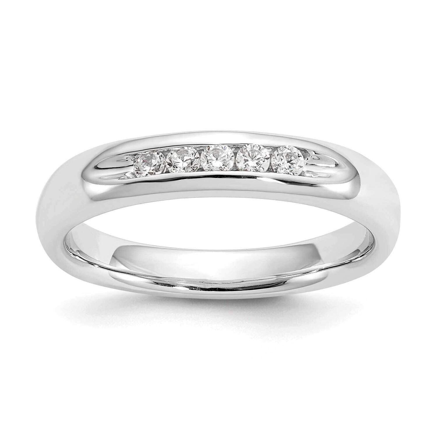 5-Stone Holds 5-1.9mm Round Open Channel Band Ring Mounting 14k White Gold RM3282B-015-WAA