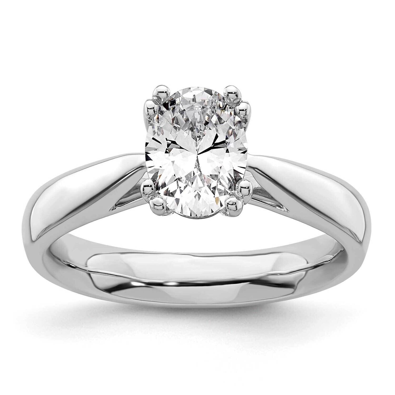 1.5 Carat 8X6mm 4-Prong Oval Solitaire Engagement Ring Mounting 14k White Gold RM1965E-150-CWAA, MP…