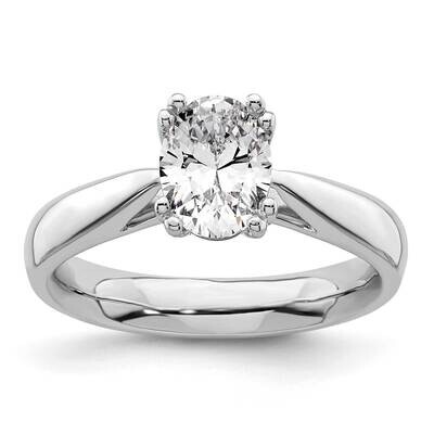 1.5 Carat 8X6mm 4-Prong Oval Solitaire Engagement Ring Mounting 14k White Gold RM1965E-150-CWAA, MP…