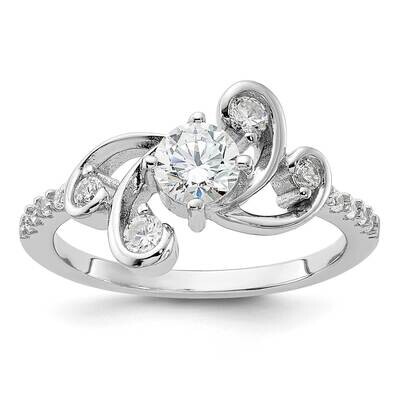 Fancy CZ Ring Sterling Silver Rhodium-Plated QR7562, MPN: QR7562,