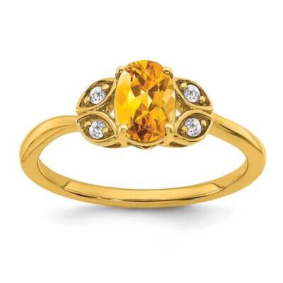 Citrine Diamond Ring 14k Gold RM5760-CI-006-YA, MPN: RM5760-CI-006-YA, 886774537207