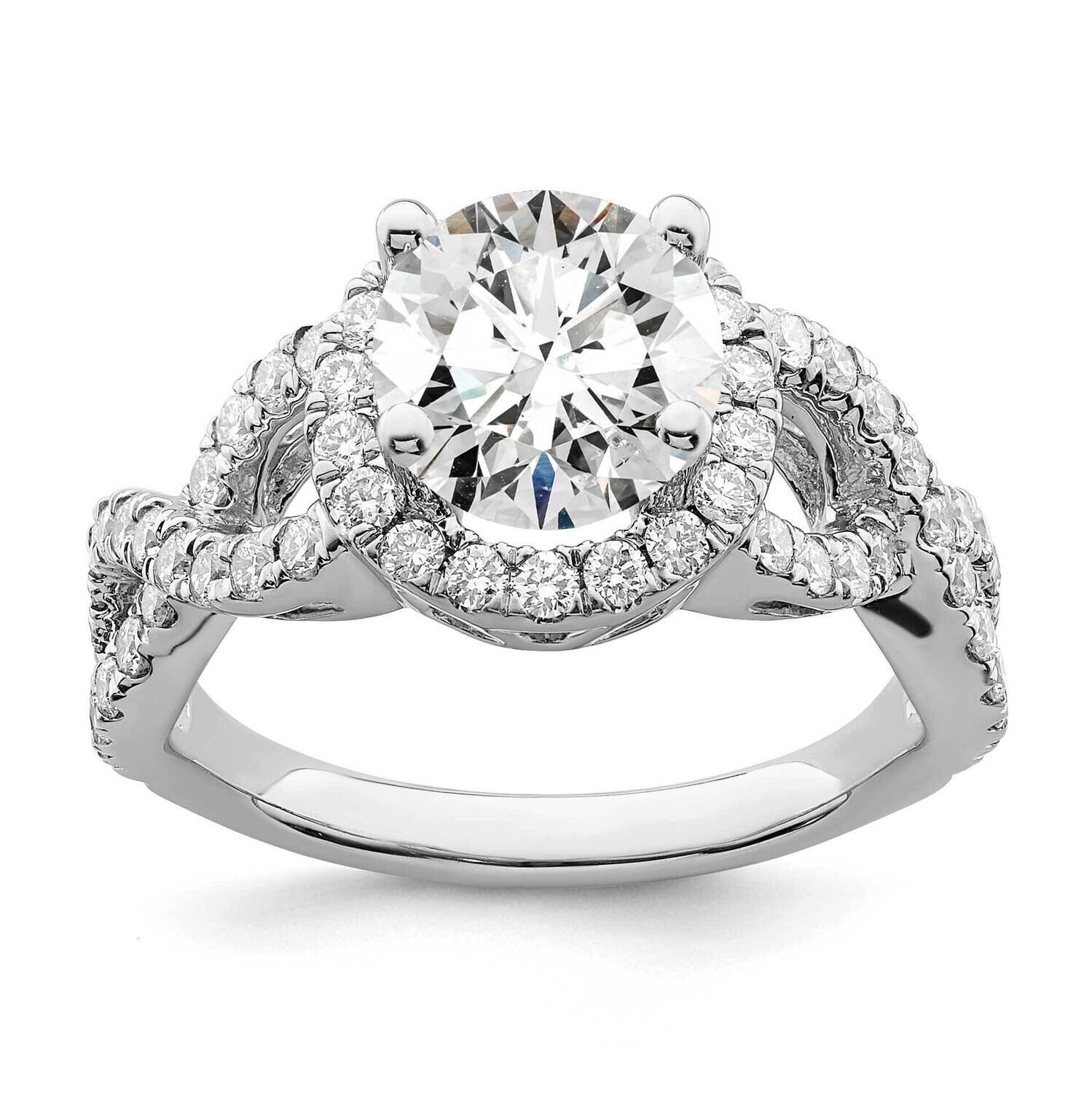 True Origin 7/8 Carat Diamond Vs/Si D E F Semi Mount Round Halo Engagement Ring 14k White Gold RM21…