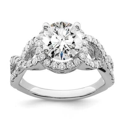 True Origin 7/8 Carat Diamond Vs/Si D E F Semi Mount Round Halo Engagement Ring 14k White Gold RM21…