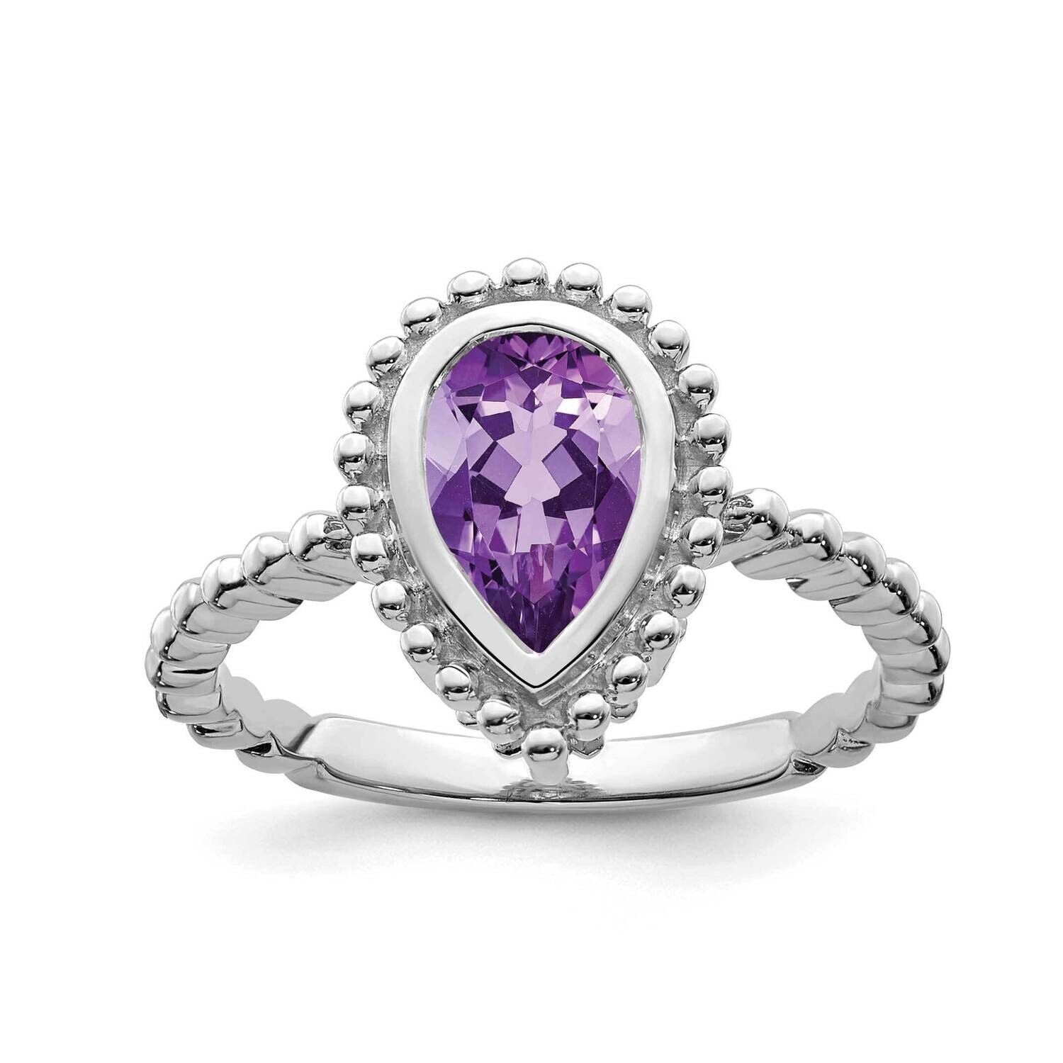 Pear Amethyst Ring 14k White Gold RM7203-AM-W, MPN: RM7203-AM-W, 191101823848