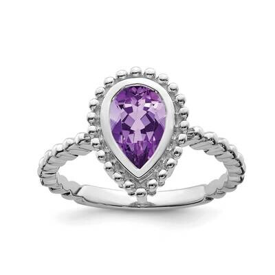 Pear Amethyst Ring 14k White Gold RM7203-AM-W, MPN: RM7203-AM-W, 191101823848