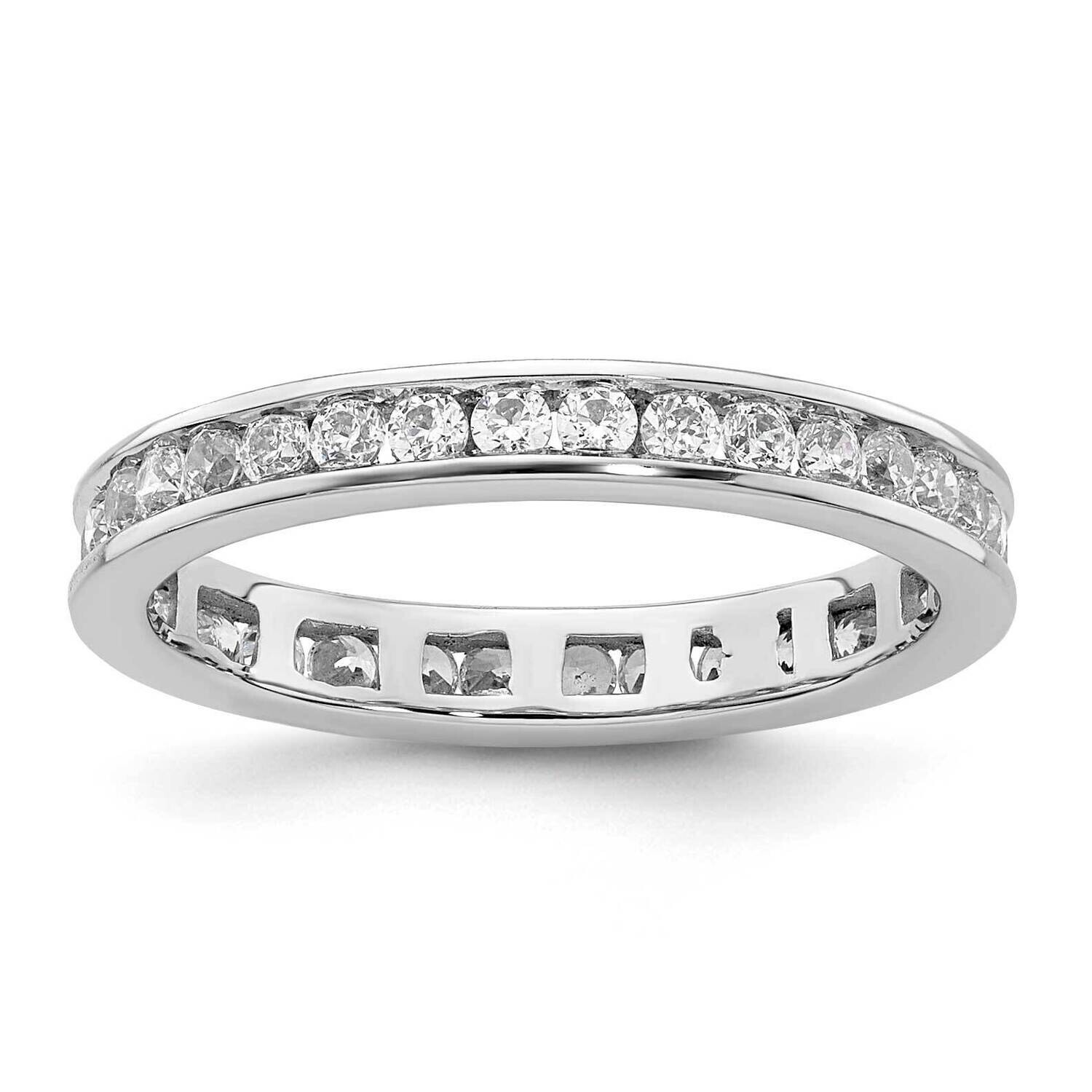 Polished Channel-Set 1/2 Carat Diamond Complete Eternity Band 14k White Gold ET0009-050-4W4, MPN: E…