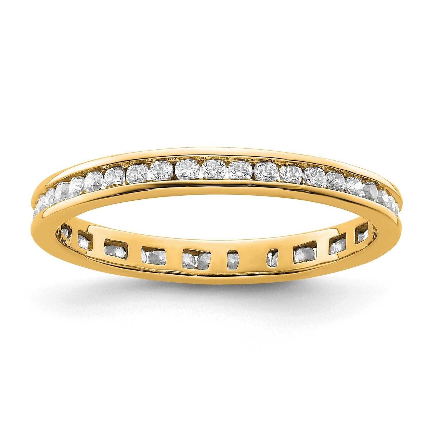 Size 8 Channel-Set 1/2 Carat Diamond Complete Eternity Band 14k Polished Gold ET0009-050-8Y4, MPN: …