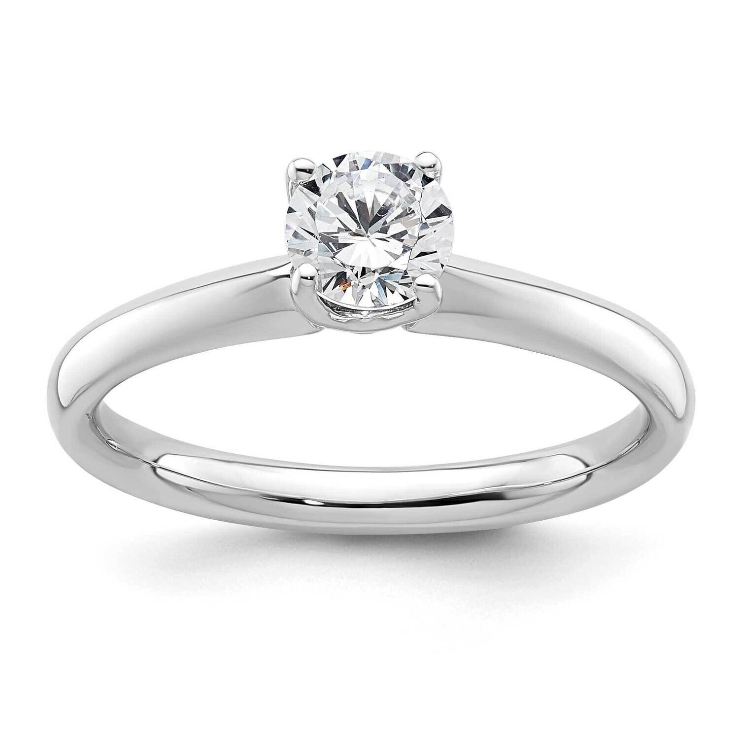 1/2 Carat 5.20 mm 4-Prong Round Solitaire Engagement Ring Mounting 14k White Gold RM1933E-050-CWAA,…