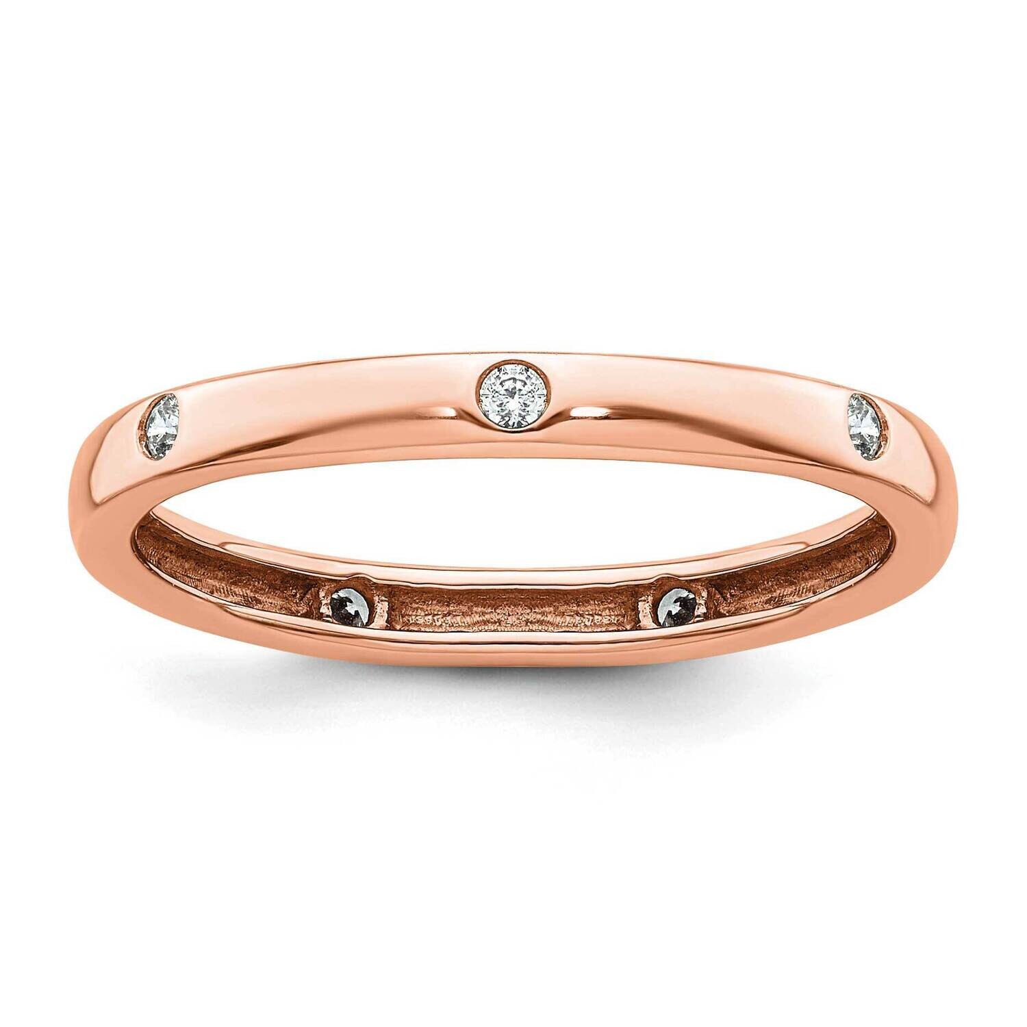 Polished Bezel-Set 1/10 Carat Diamond Complete Eternity Band 14k Rose Gold ET0008-010-8R4, MPN: ET0…