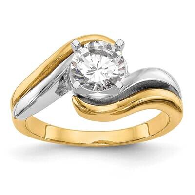 Peg Set Bypass Solitaire Engagement Ring Mounting 14k Two-Tone Gold RM2020E-CYWAA, MPN: RM2020E-CYW…