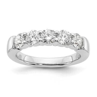 5-Stone Shared Prong Holds 5-4.3mm Round Diamond Band Ring Mounting 14k White Gold RM3175B-150-WAA,…