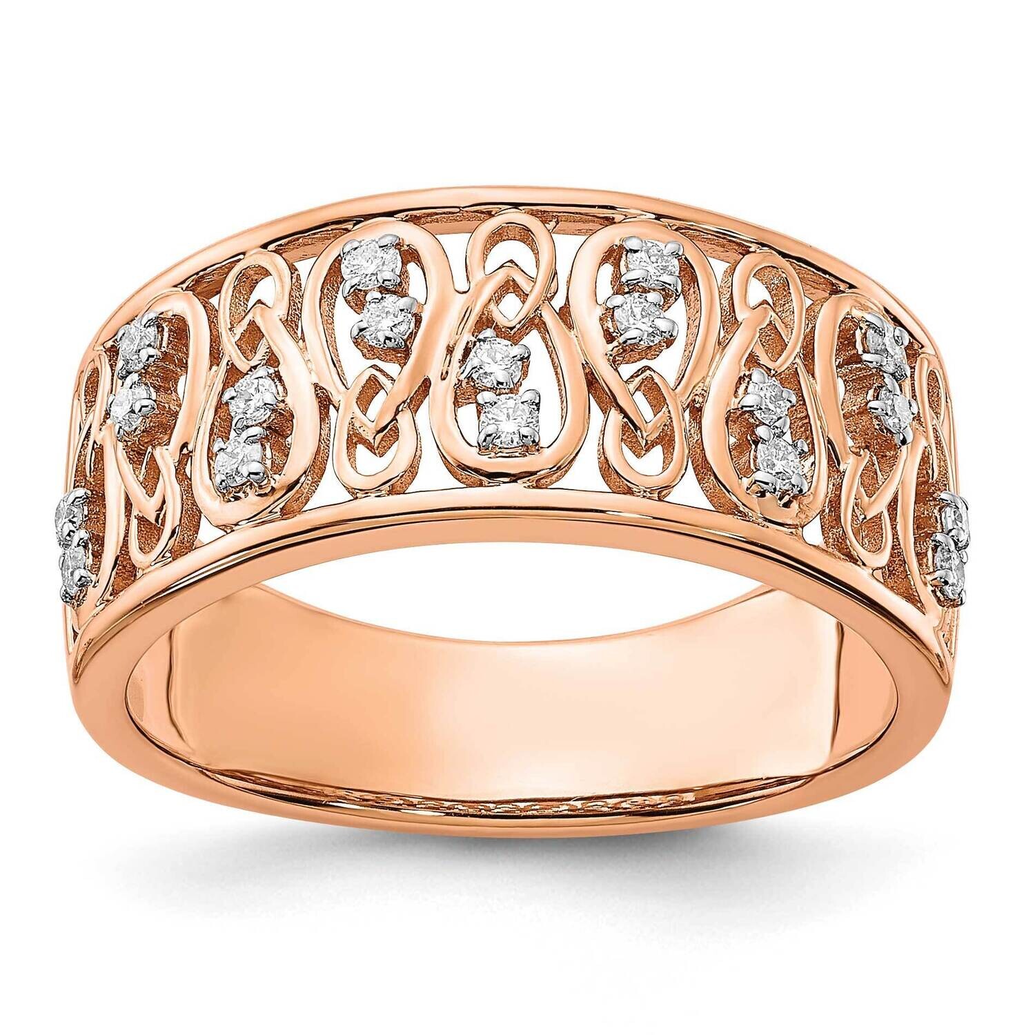 Polished Diamond Fancy Filigree Band 14k Rose Gold RM6863-016-RA