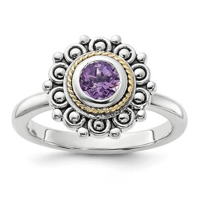 Shey Couture Sterling Silver Accent Antiqued Amethyst Ring 14k Gold QTC1787, MPN: QTC1787,