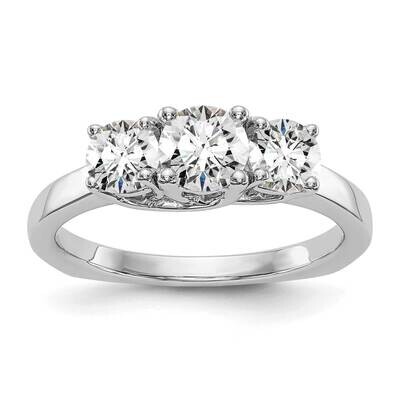 True Origin 1/2 Carat Diamond Vs/Si D E F Semi Mount Peg Set Ring 14k White Gold RM2953E-050_070-WA…
