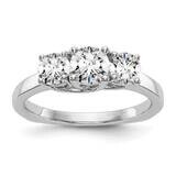 True Origin 1/2 Carat Diamond Vs/Si D E F Semi Mount Peg Set Ring 14k White Gold RM2953E-050_070-WA…