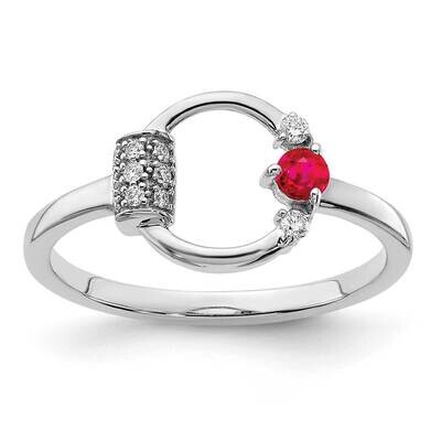 Polished Diamond Ruby Circle Ring 14k White Gold RM6886-RU-007-WA, MPN: RM6886-RU-007-WA, 886774525…