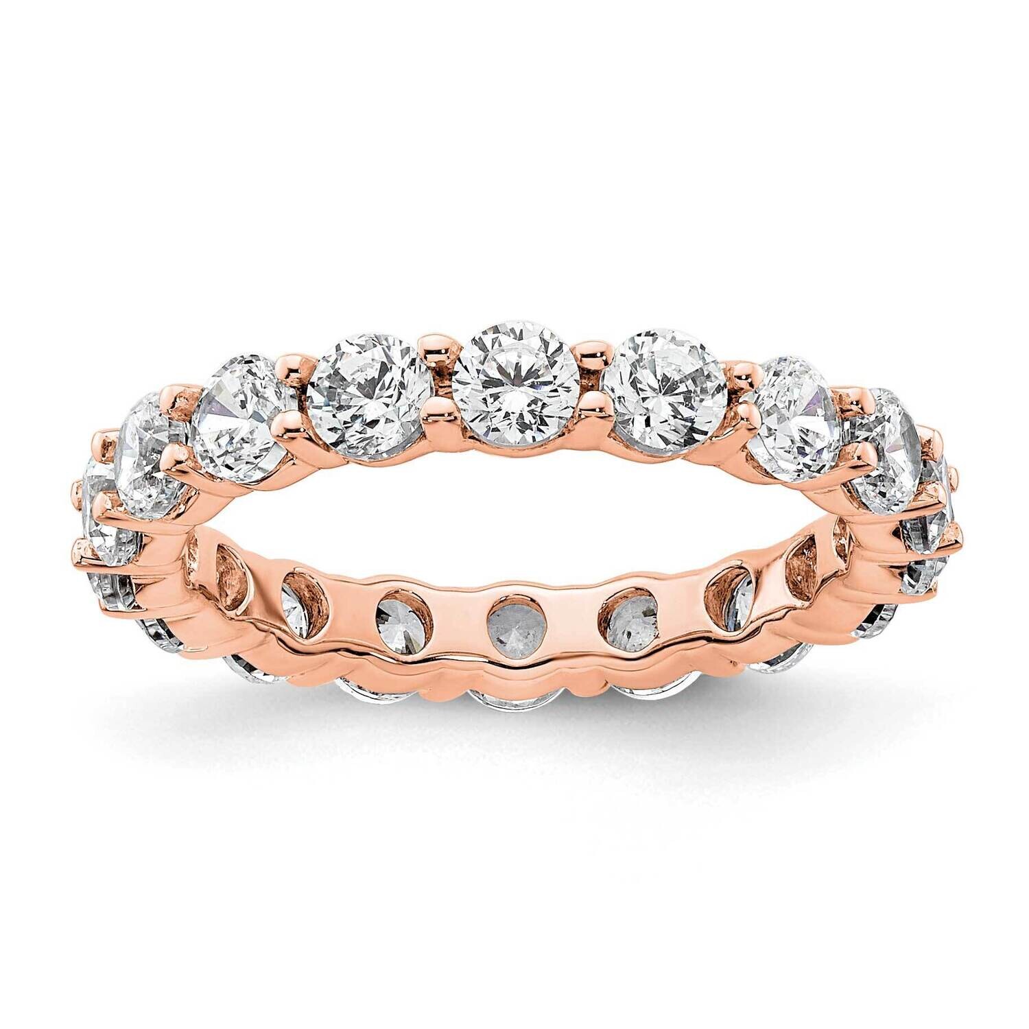 Polished Shared Prong 2 Carat Diamond Complete Eternity Band 14k Rose Gold ET0001-200-4R4, MPN: ET0…