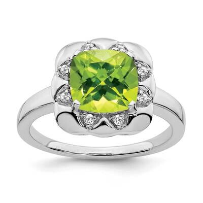 Peridot Diamond Ring 14k White Gold RM7162-PE-008-WA, MPN: RM7162-PE-008-WA, 191101820816