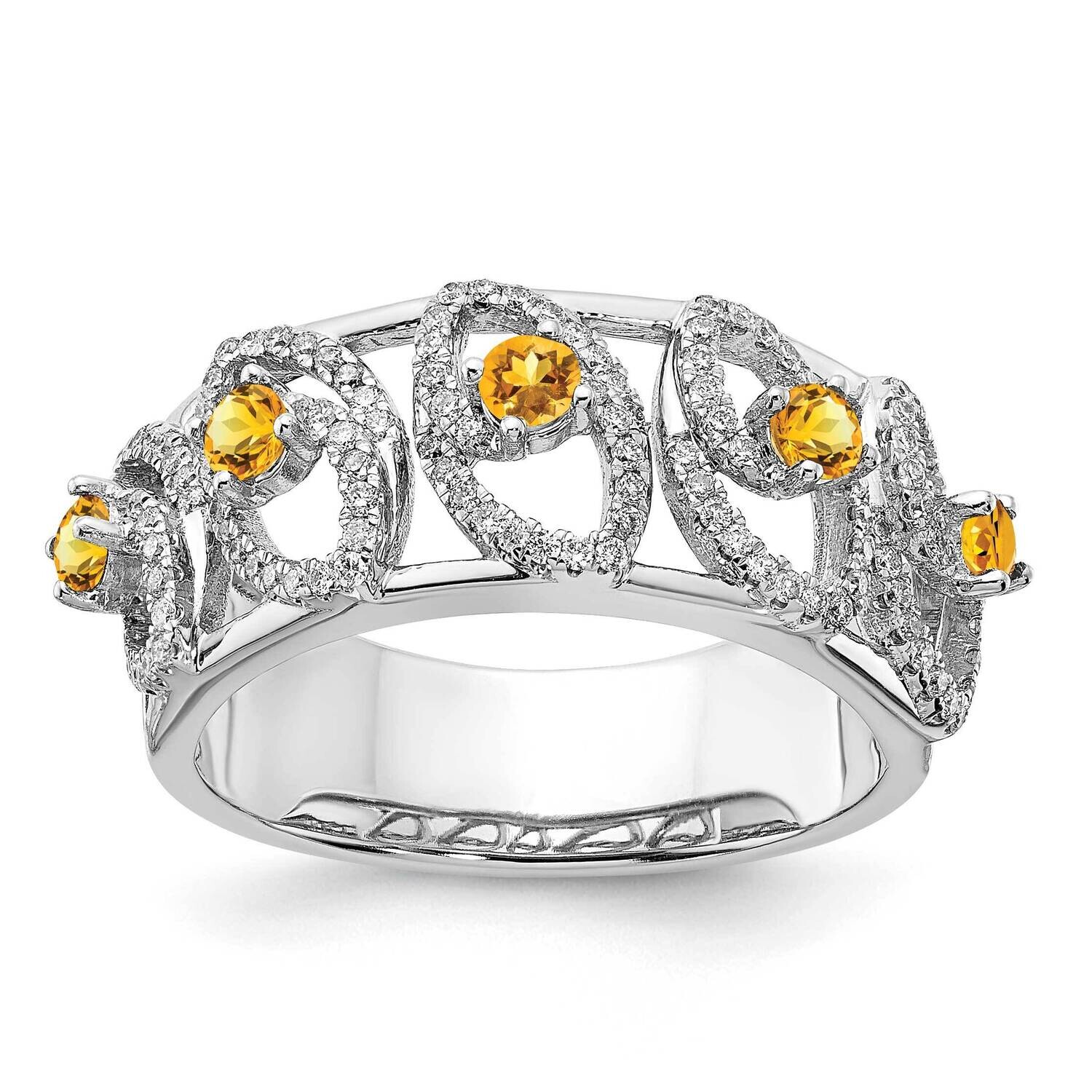 Polished Diamond Citrine Ring 14k White Gold RM6897-CI-038-WA, MPN: RM6897-CI-038-WA, 886774525839