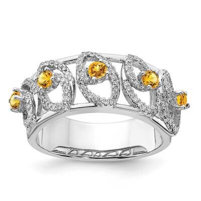 Polished Diamond Citrine Ring 14k White Gold RM6897-CI-038-WA, MPN: RM6897-CI-038-WA, 886774525839