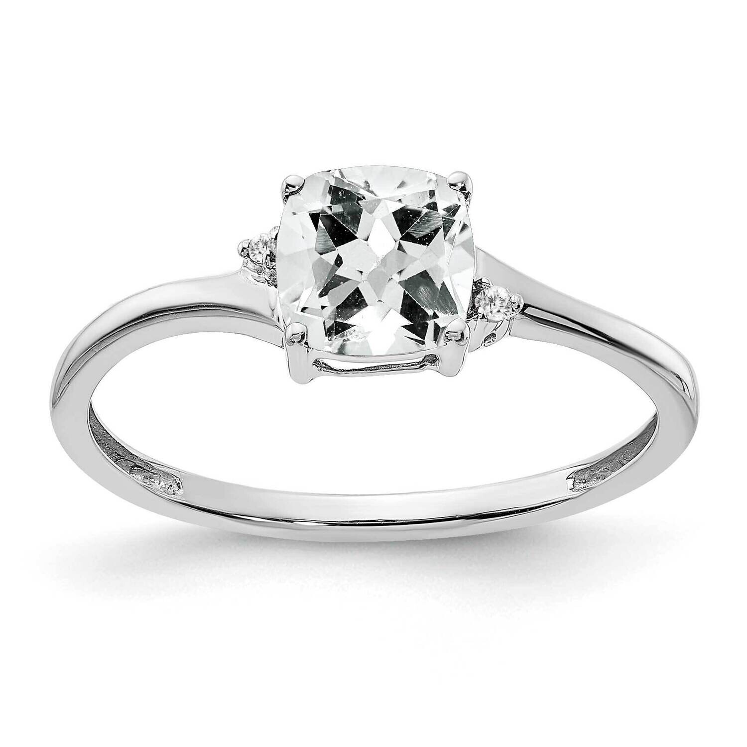 White Topaz Diamond Ring Sterling Silver Rhodium-Plated RM7404-WT-001-SSA, MPN: RM7404-WT-001-SSA,