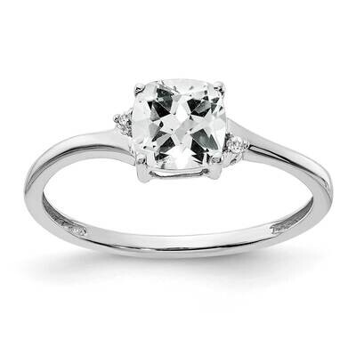 White Topaz Diamond Ring Sterling Silver Rhodium-Plated RM7404-WT-001-SSA, MPN: RM7404-WT-001-SSA,