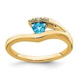 Trillion Blue Topaz Diamond Ring 10k Gold RM7160-BT-001-1YA, MPN: RM7160-BT-001-1YA, 191101820038