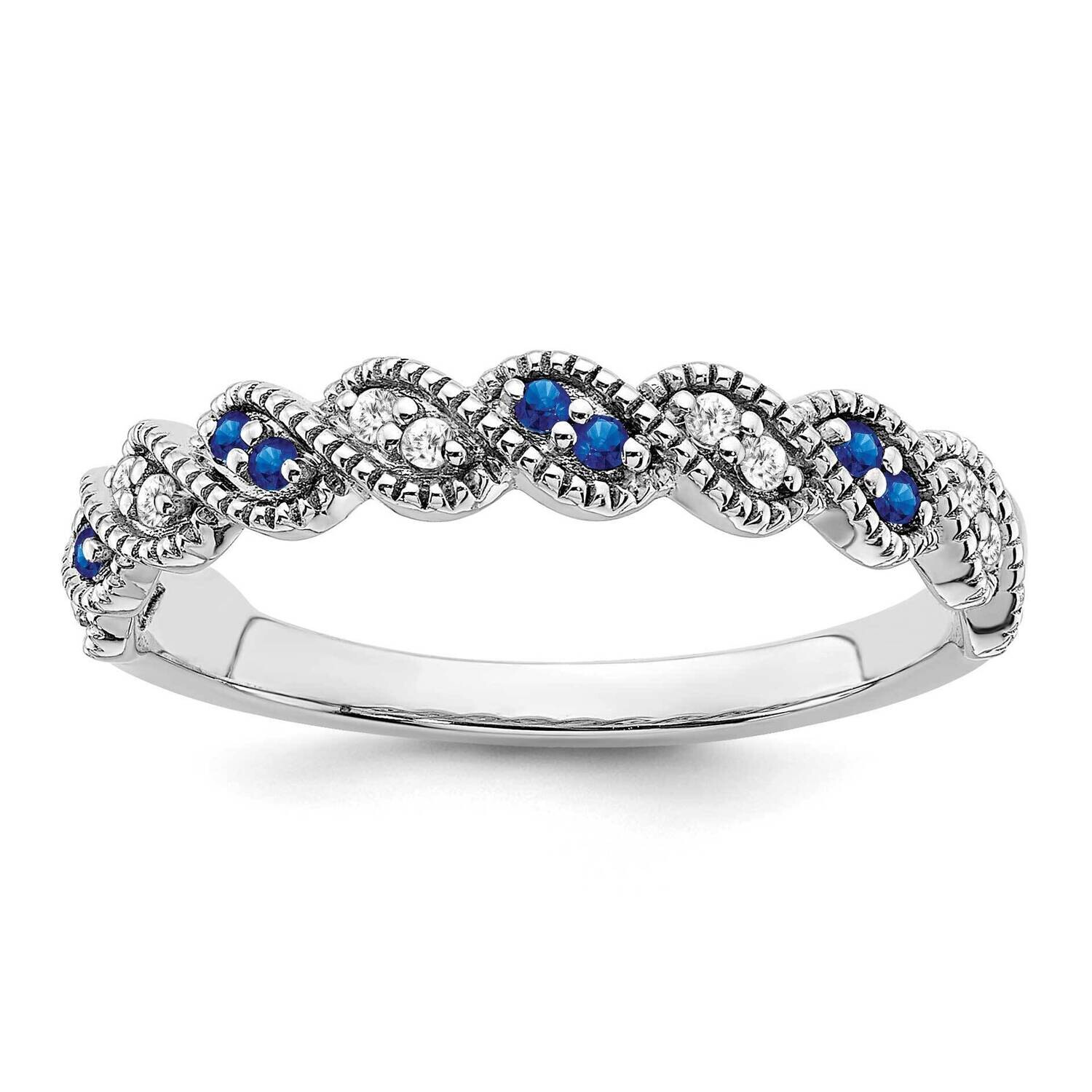 Sapphire Diamond Twist Band 14k White Gold RM6050-SA-008-WA, MPN: RM6050-SA-008-WA, 191101814631