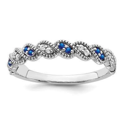 Sapphire Diamond Twist Band 14k White Gold RM6050-SA-008-WA, MPN: RM6050-SA-008-WA, 191101814631