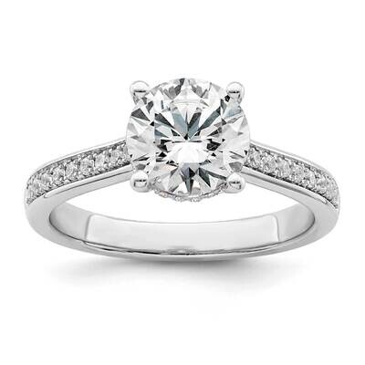 True Origin White Gold 1/5 Carat Diamond Vs/Si D E F Round Semi Mound Engagement Ring RM8583-200-WA…