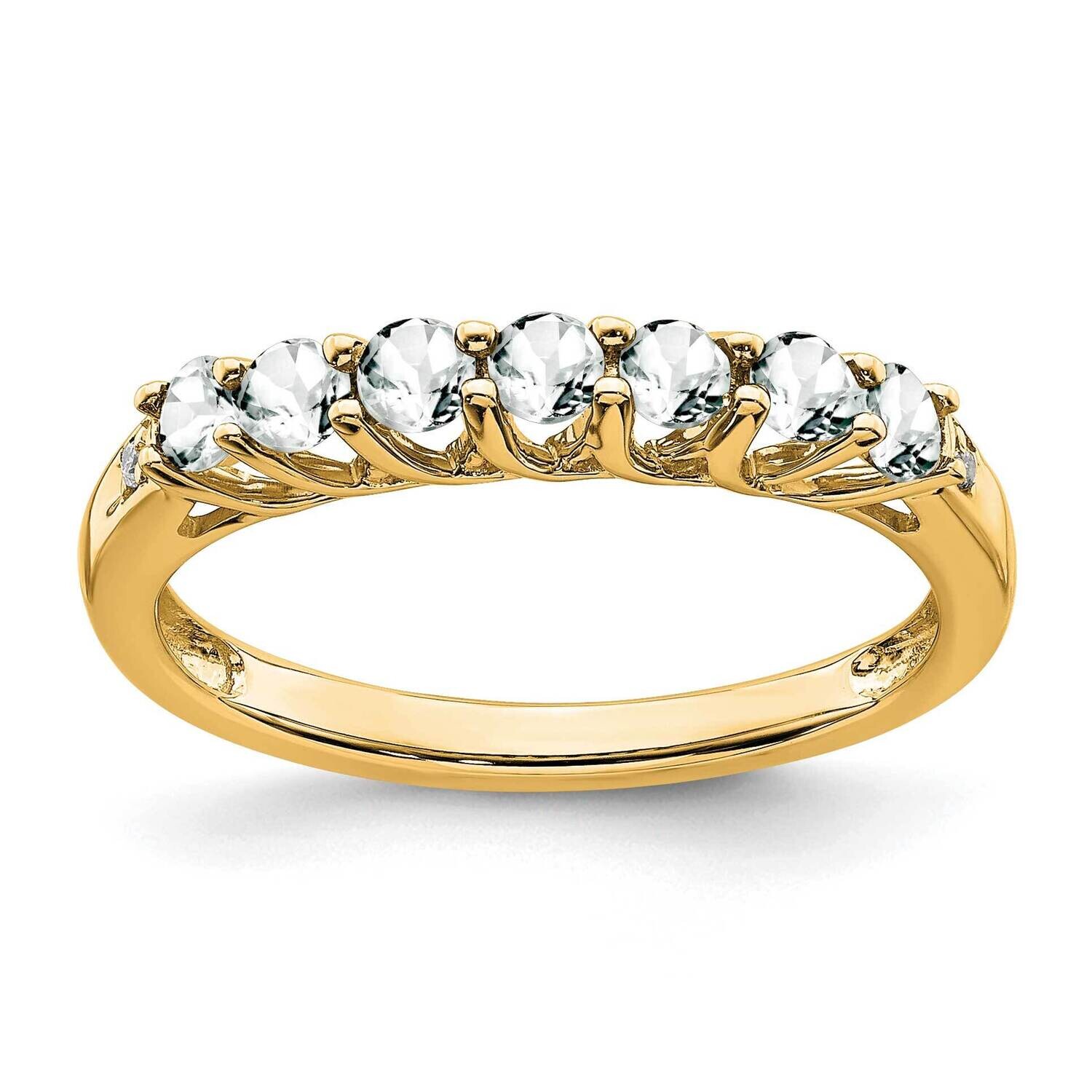 Topaz Diamond 7-Stone Ring 14k White Gold RM7411-WT-001-YA, MPN: RM7411-WT-001-YA,