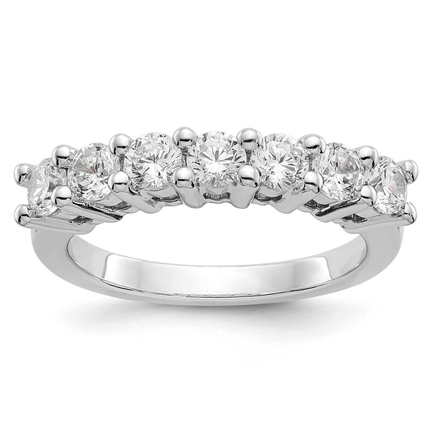 7-Stone Shared Prong Holds 7-3.0mm Round Diamond Band Ring Mounting 14k White Gold RM3295B-080-WAA