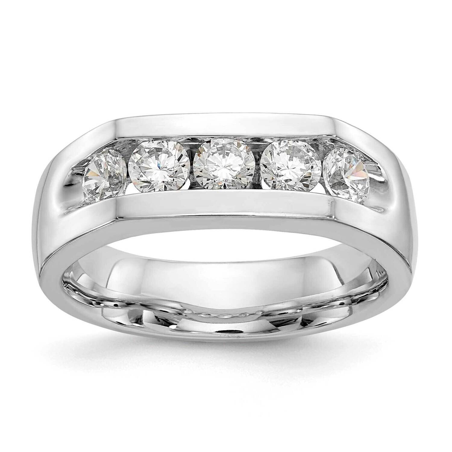 5-Stone Holds 5-3.4mm Round Open Channel Band Ring Mounting 14k White Gold RM3279B-075-WAA, MPN: RM…