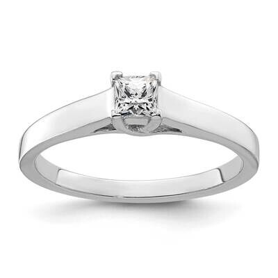 1/4 Carat 3.50mm V-End Square Princess Solitaire Engagement Ring Mounting 14k White Gold RM1959E-02…