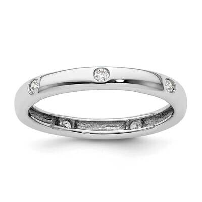 Polished Bezel-Set 1/10 Carat Diamond Complete Eternity Band 14k White Gold ET0008-010-5W4, MPN: ET…