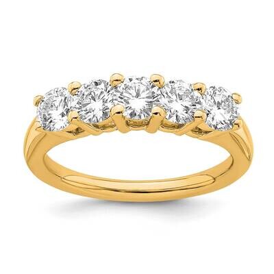 5-Stone Shared Prong Holds 5-4.3mm Round Diamond Band Ring Mounting 14k Gold RM3174B-150-YAA, MPN: …