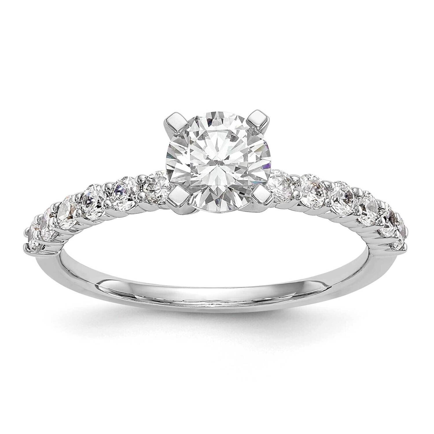 Diamond Peg Set Semi-Mount Engagement Ring 14k White Gold RM2938E-042-WAA