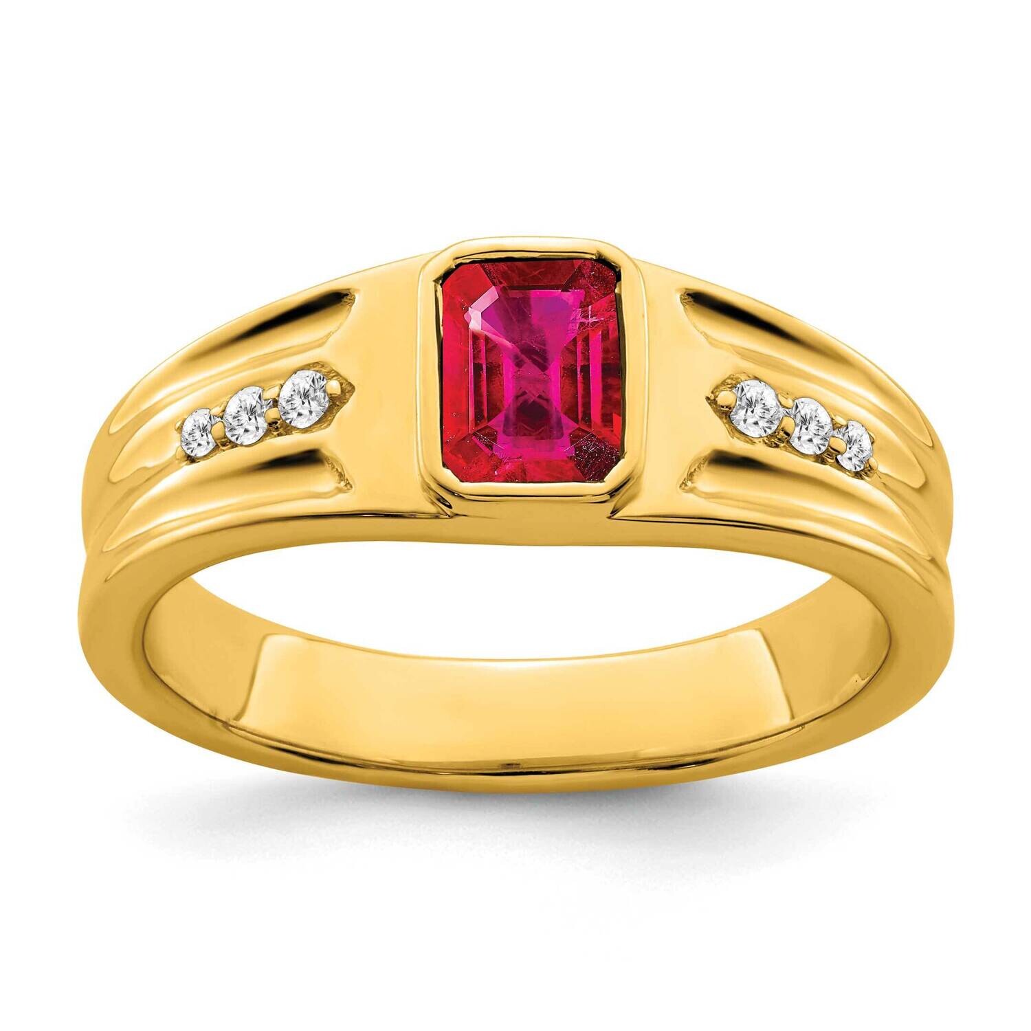 Ruby Diamond Mens Ring 14k Gold RM7306-RU-010-YA