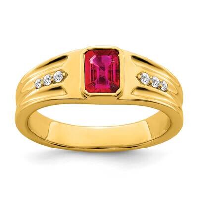 Ruby Diamond Mens Ring 14k Gold RM7306-RU-010-YA, MPN: RM7306-RU-010-YA, 196904130292