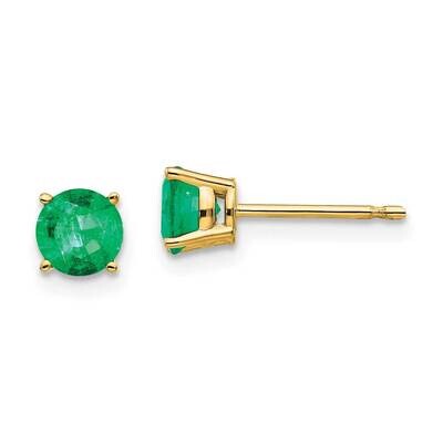 Emerald Post Earrings 14k Gold XE72E-B, MPN: XE72E-B, 883957335704