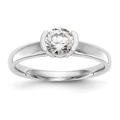 Round Bezel Solitaire Engagement Ring Mounting 14k Gold RM1953E-100-W, MPN: RM1953E-100-W,