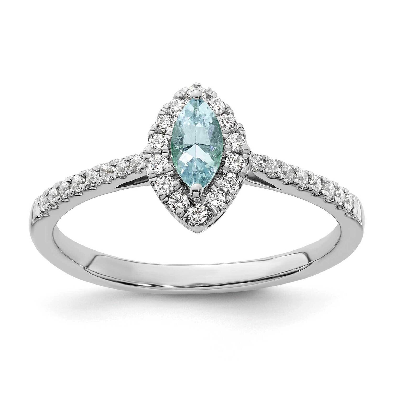 Diamond Aquamarine Ring 14k White Gold RM9355-AQ-020-WAA, MPN: RM9355-AQ-020-WAA, 883957882765