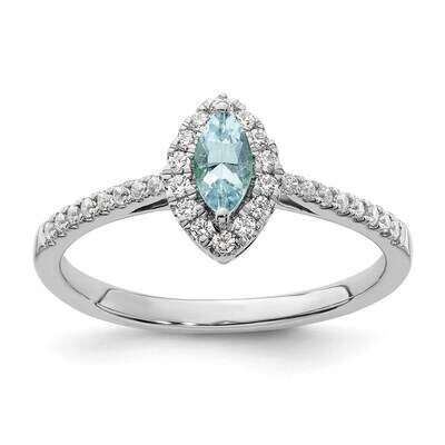 Diamond Aquamarine Ring 14k White Gold RM9355-AQ-020-WAA, MPN: RM9355-AQ-020-WAA, 883957882765