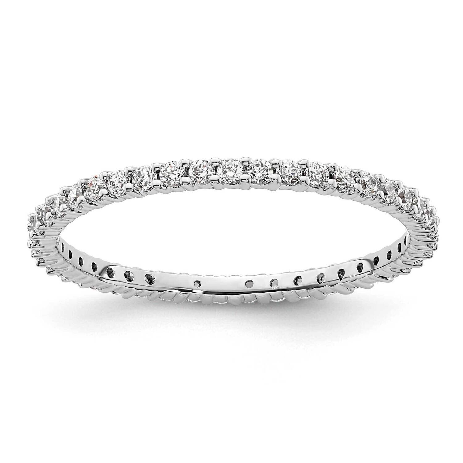 Polished Shared Prong 1/2 Carat Diamond Complete Eternity Band 14k White Gold ET0001-050-9W4, MPN: …