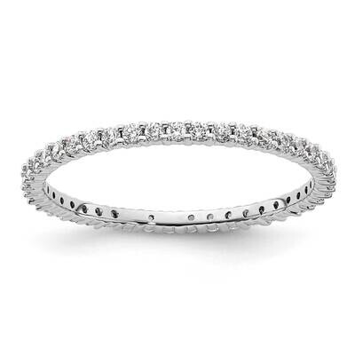 Polished Shared Prong 1/2 Carat Diamond Complete Eternity Band 14k White Gold ET0001-050-9W4, MPN: …